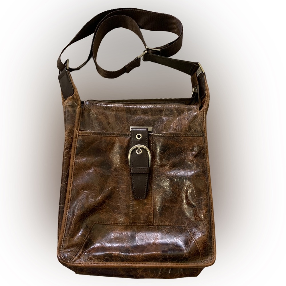 Italian leather Messenger Bag. Men or Women.
